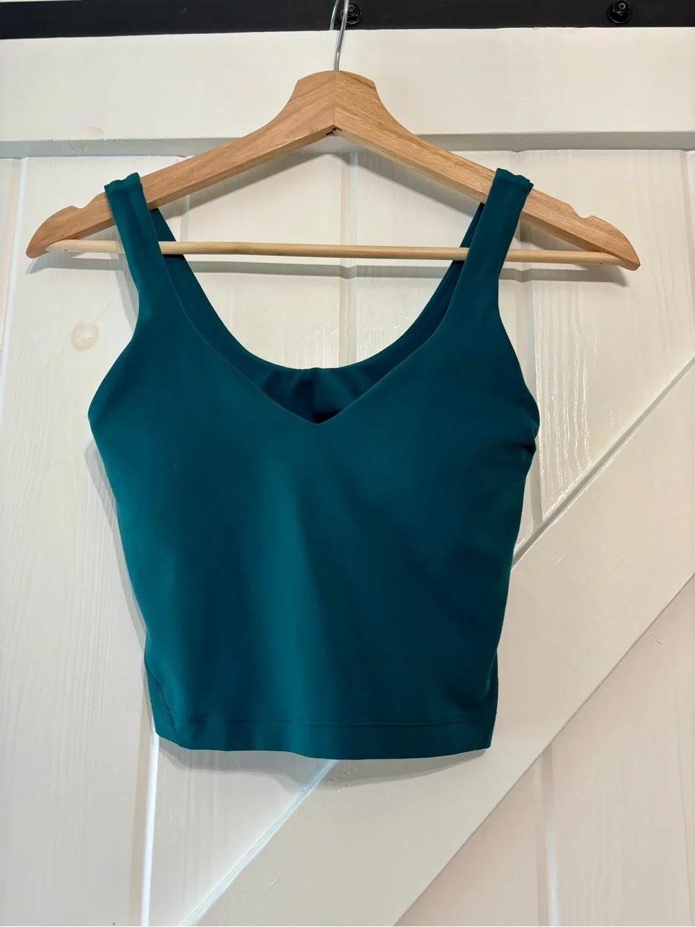 Lululemon Align Tank Cropped Cami Storm Teal A/B cup Padded Yoga Size 2
